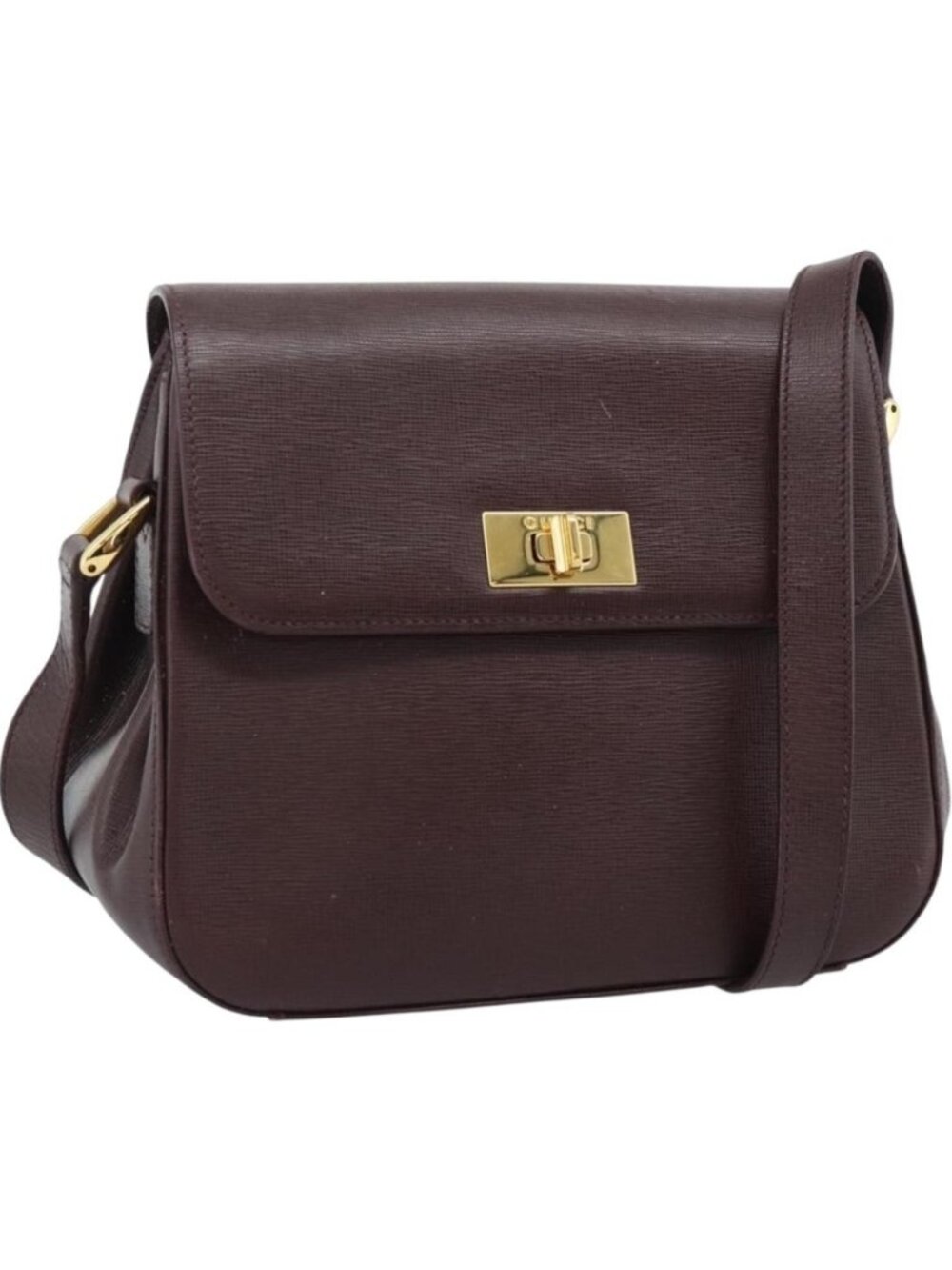 GUCCI Shoulder Bag Leather Bordeaux Gold